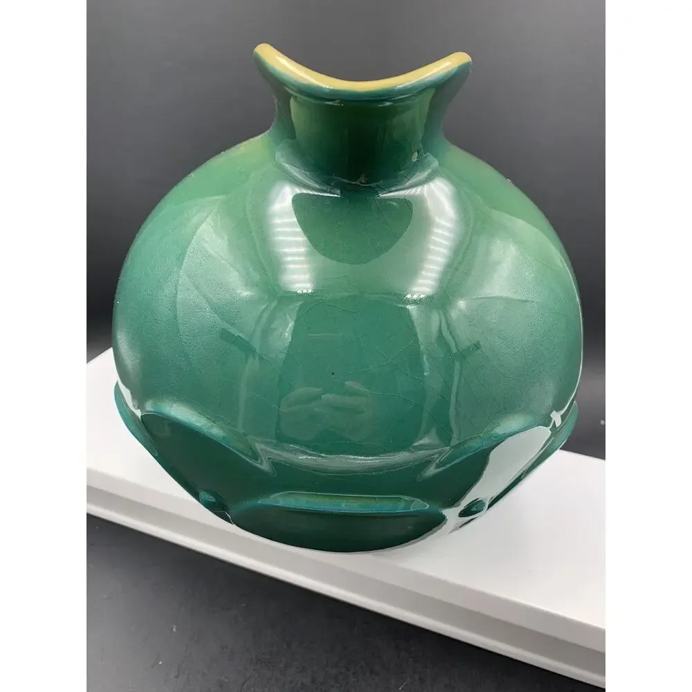 Roseville Pottery Mayfair Ball Pitcher Jug 1104-7 Forest Green Chartreuse MCM